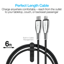 Black Naztech Titanium USB-C to Lightning Braided Cable 6ft