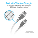 White Naztech Titanium USB-C to USB-C Braided Cable 6ft 