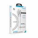 White Naztech Titanium USB to MFi Lightning Braided Cable 6ft