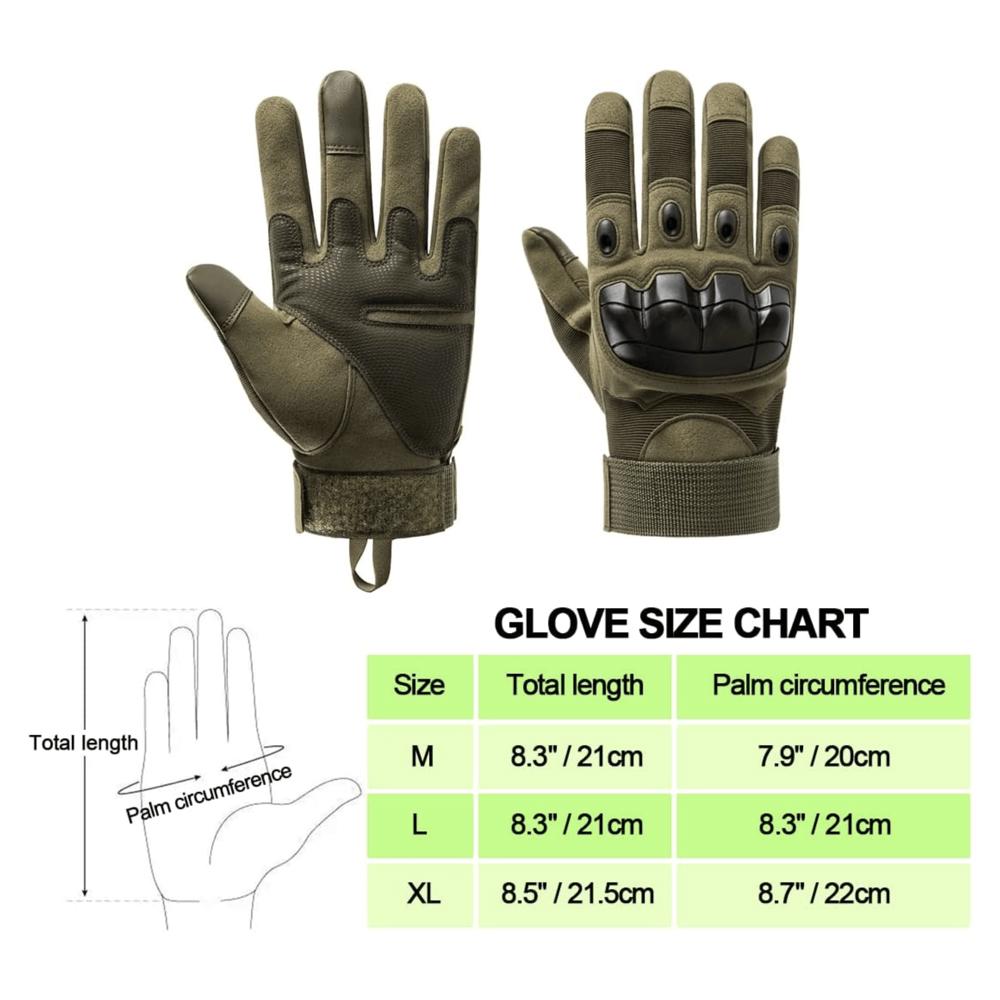 JupiterGear Tactical Airsoft Gloves for Outdoor Sports with Touchscreen Fingertip Capability