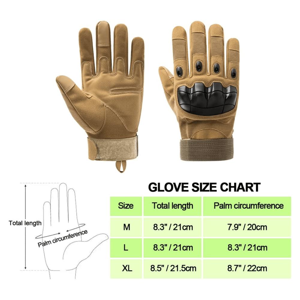 JupiterGear Tactical Airsoft Gloves for Outdoor Sports with Touchscreen Fingertip Capability