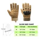 Tan Large JupiterGear Tactical Airsoft Gloves for Outdoor Sports with Touchscreen Fingertip Capability