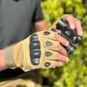 Tan Medium JupiterGear Tactical Fingerless Airsoft Gloves for Outdoor Sports