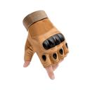 Tan Large JupiterGear Tactical Fingerless Airsoft Gloves for Outdoor Sports