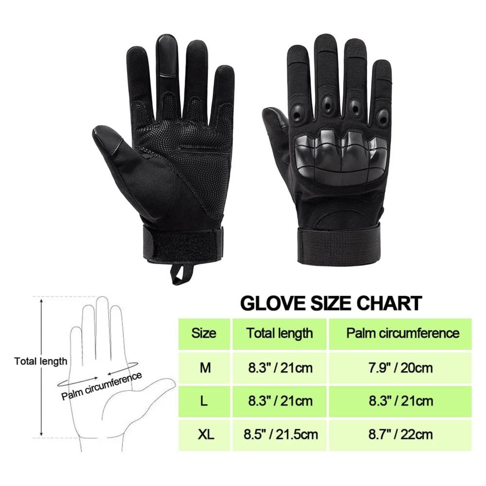 JupiterGear Tactical Airsoft Gloves for Outdoor Sports with Touchscreen Fingertip Capability