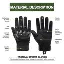 Black Medium JupiterGear Tactical Airsoft Gloves for Outdoor Sports with Touchscreen Fingertip Capability