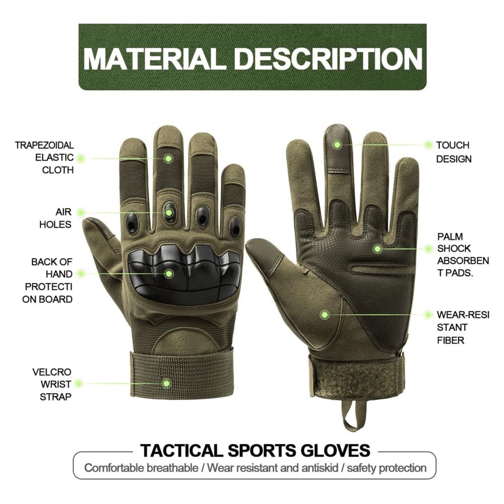 JupiterGear Tactical Airsoft Gloves for Outdoor Sports with Touchscreen Fingertip Capability