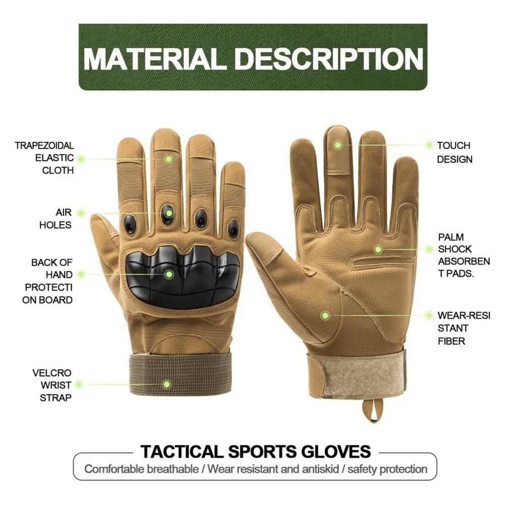 JupiterGear Tactical Airsoft Gloves for Outdoor Sports with Touchscreen Fingertip Capability