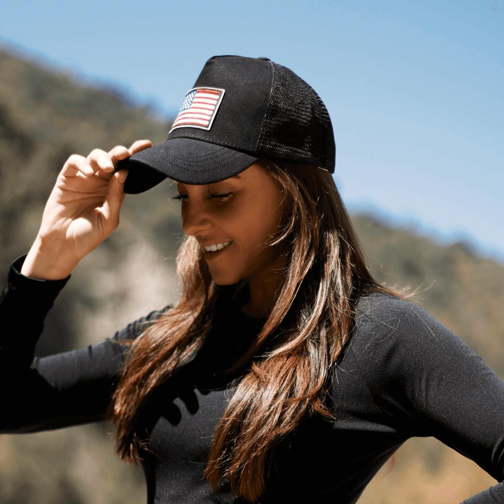 JupiterGear American Flag Trucker Hat with Adjustable Strap