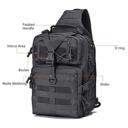 Black JupiterGear 15L Unisex Medium Sling Shoulder Bag MOLLE Outdoor Daypack Backpack with Adjustable Strap