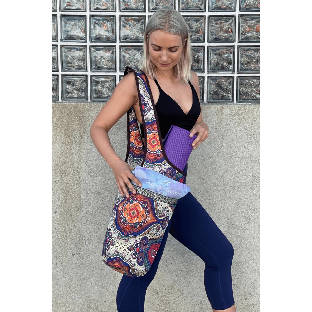 JupiterGear Yoga Mat Carrying Tote Bag with Large Pockets