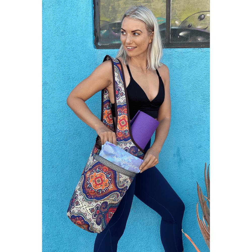 JupiterGear Yoga Mat Carrying Tote Bag with Large Pockets