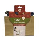 Blue Maji Sports Bamboo Yoga Block & Strap Combo