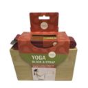 Orange Maji Sports Bamboo Yoga Block & Strap Combo