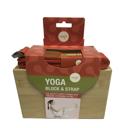 Orange Maji Sports Bamboo Yoga Block & Strap Combo