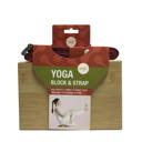 Red Maji Sports Bamboo Yoga Block & Strap Combo