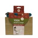 Turquoise Maji Sports Bamboo Yoga Block & Strap Combo