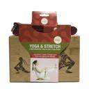 Burgundy Maji Sports Laser Engraved Bamboo Yoga Block & Strap Combo