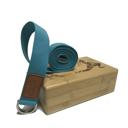 Turquoise Maji Sports Laser Engraved Bamboo Yoga Block & Strap Combo