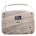 Gray Emerson Portable Retro Radio with Built-In Rechargeable Battery