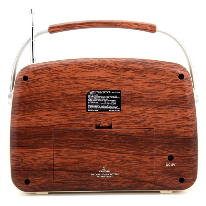 Emerson Portable Retro Radio with Built-In Rechargeable Battery