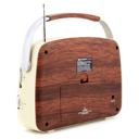 Mahogany Emerson Portable Retro Radio with Built-In Rechargeable Battery