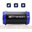 Blue Emerson Portable Bluetooth Speaker with LED Lighting and Carrying Strap