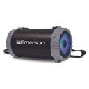 Gray Emerson Portable Bluetooth Speaker with LED Lighting and Carrying Strap