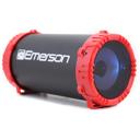 Red Emerson Portable Bluetooth Speaker with LED Lighting and Carrying Strap