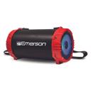 Red Emerson Portable Bluetooth Speaker with LED Lighting and Carrying Strap