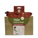 Orange Maji Sports Bamboo Yoga Block & Strap Combo