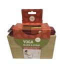 Red Maji Sports Bamboo Yoga Block & Strap Combo