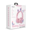 Pink HyperGear Bunny Tracks Wireless Light-Up Headphones