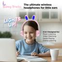 Pink HyperGear Bunny Tracks Wireless Light-Up Headphones