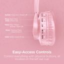 Pink HyperGear Bunny Tracks Wireless Light-Up Headphones