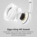 White HyperGear Bunny Tracks Wireless Light-Up Headphones