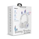 White HyperGear Bunny Tracks Wireless Light-Up Headphones