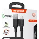 Black HyperGear Flexi PRO USB to USB-C Cable 10ft 