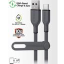 Gray HyperGear Flexi PRO USB to USB-C Cable 10ft 