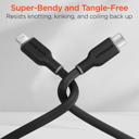 Black HyperGear Flexi PRO USB-C to Lightning Cable 10ft