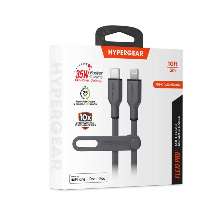 HyperGear Flexi PRO USB-C to Lightning Cable 10ft