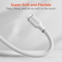 White HyperGear Flexi PRO USB-C to Lightning Cable 10ft