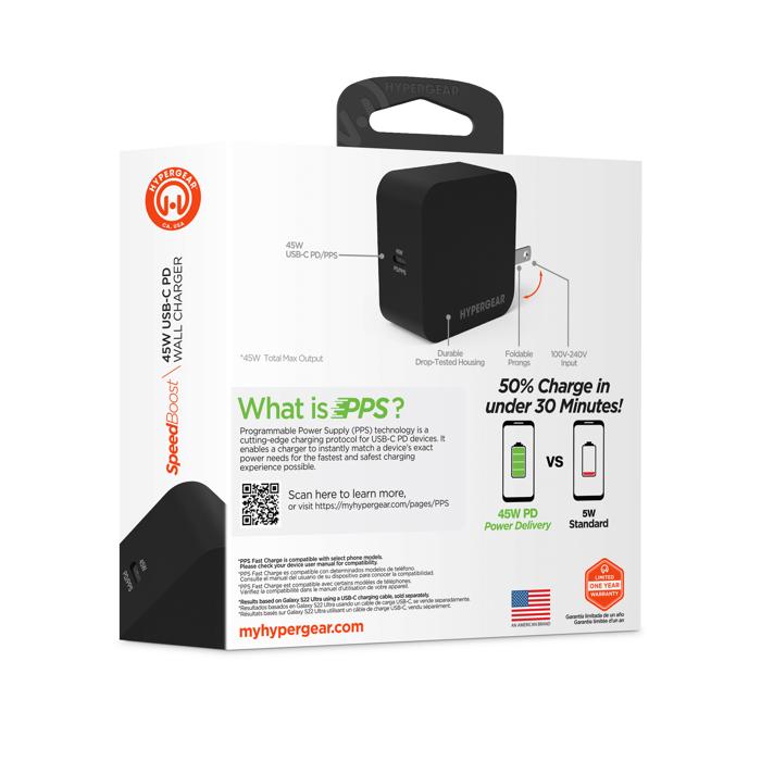 HyperGear PD45W USB-C Wall Charger