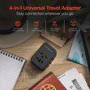 Black HyperGear WorldCharge Universal Travel Adapter with USB-C