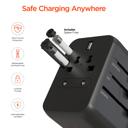 Black HyperGear WorldCharge Universal Travel Adapter with USB-C