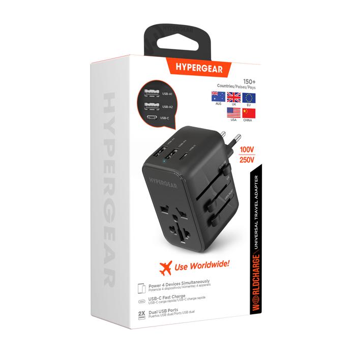 HyperGear WorldCharge Universal Travel Adapter with USB-C