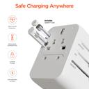 White HyperGear WorldCharge Universal Travel Adapter with USB-C