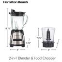  Hamilton Beach Power Elite Glass Jar Blender and Food Chopper Combo