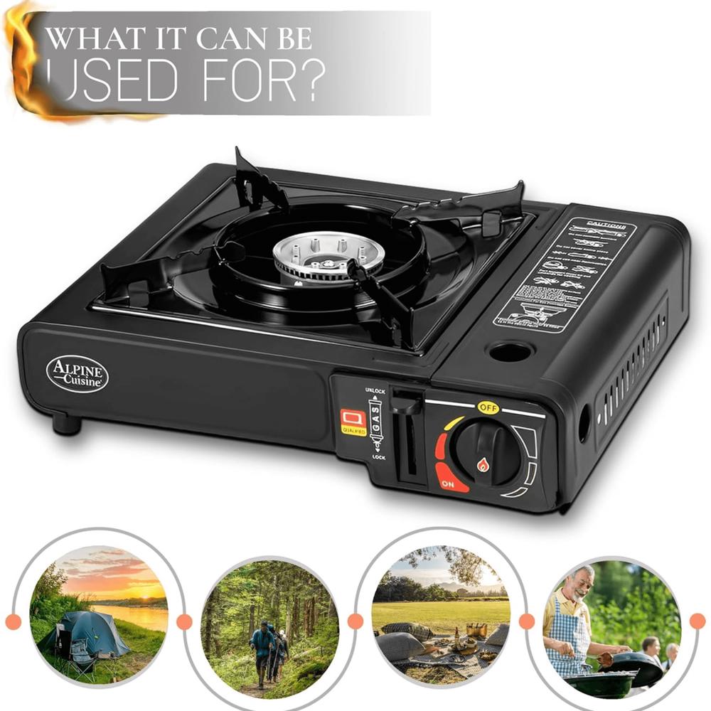 Alpine Cuisine Lightweight Portable Gas Stove for Outdoor and Indoor Cooking