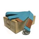 Turquoise Maji Sports Bamboo Yoga Block & Strap Combo